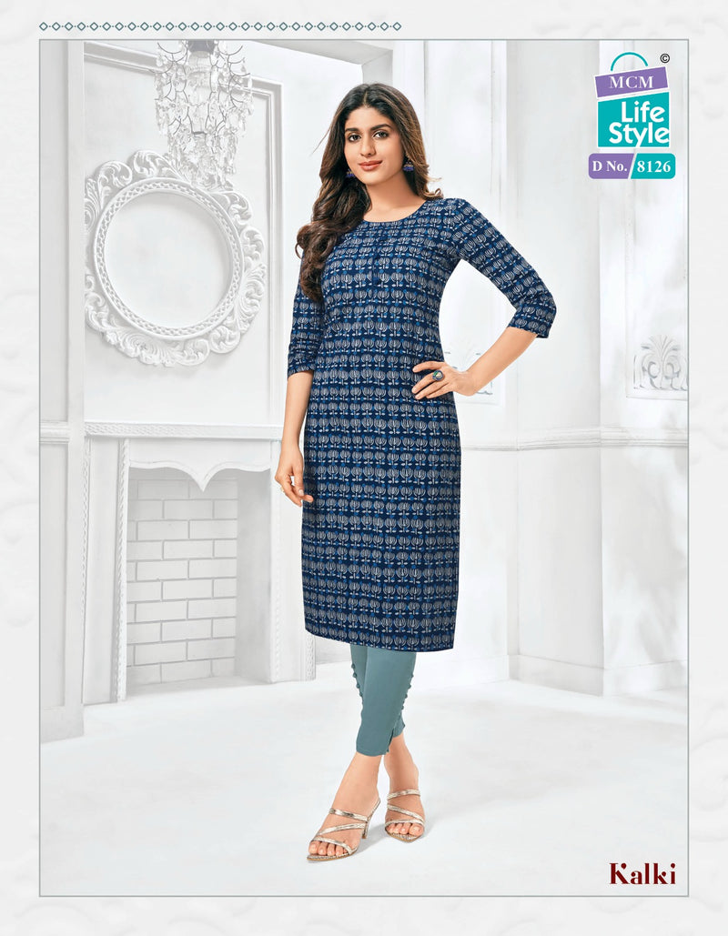 Mcm Lifestyle Kalki Vol 2 Cotton Prints Fancy Straight Daily Wear Kurtis