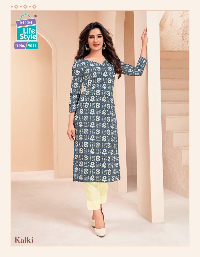 Mcm Lifestyle Kalki Vol 3 Cotton Daily Wear Fancy Jaipuri Kurti Set