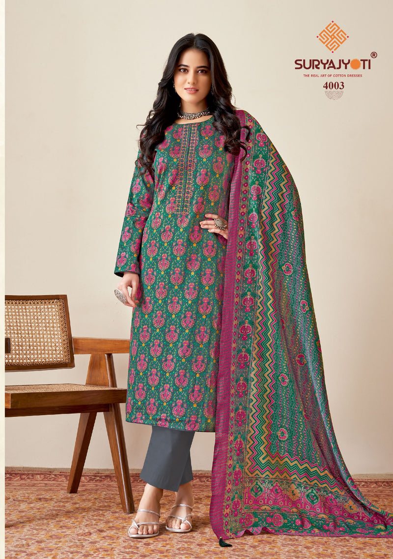 Suryajyoti Kalki Vol 4 Jam Satin Digital Printed Fancy Work Salwar Suit Collection
