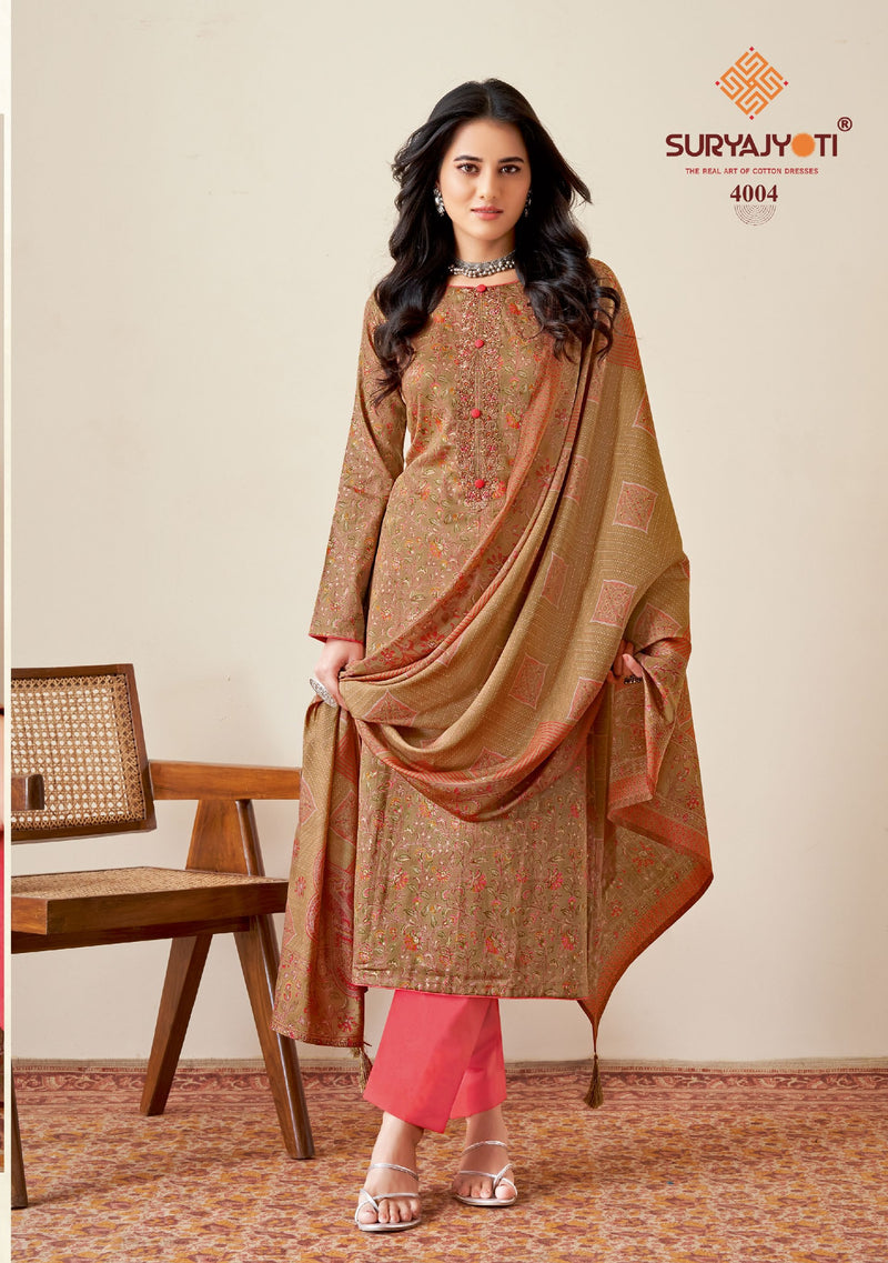 Suryajyoti Kalki Vol 4 Jam Satin Digital Printed Fancy Work Salwar Suit Collection