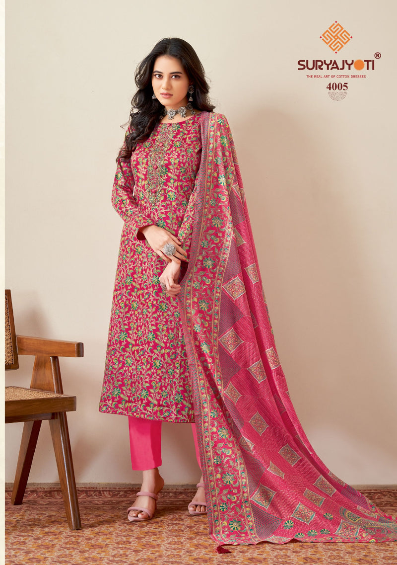 Suryajyoti Kalki Vol 4 Jam Satin Digital Printed Fancy Work Salwar Suit Collection