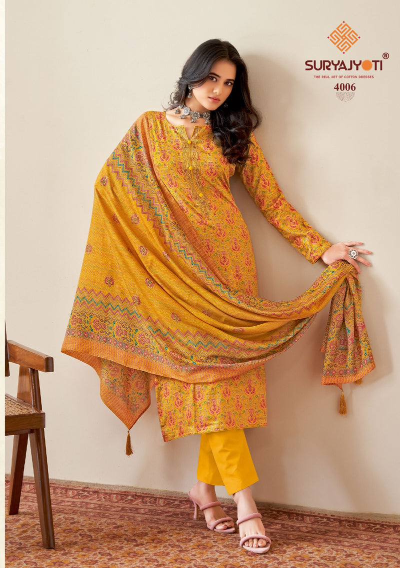 Suryajyoti Kalki Vol 4 Jam Satin Digital Printed Fancy Work Salwar Suit Collection