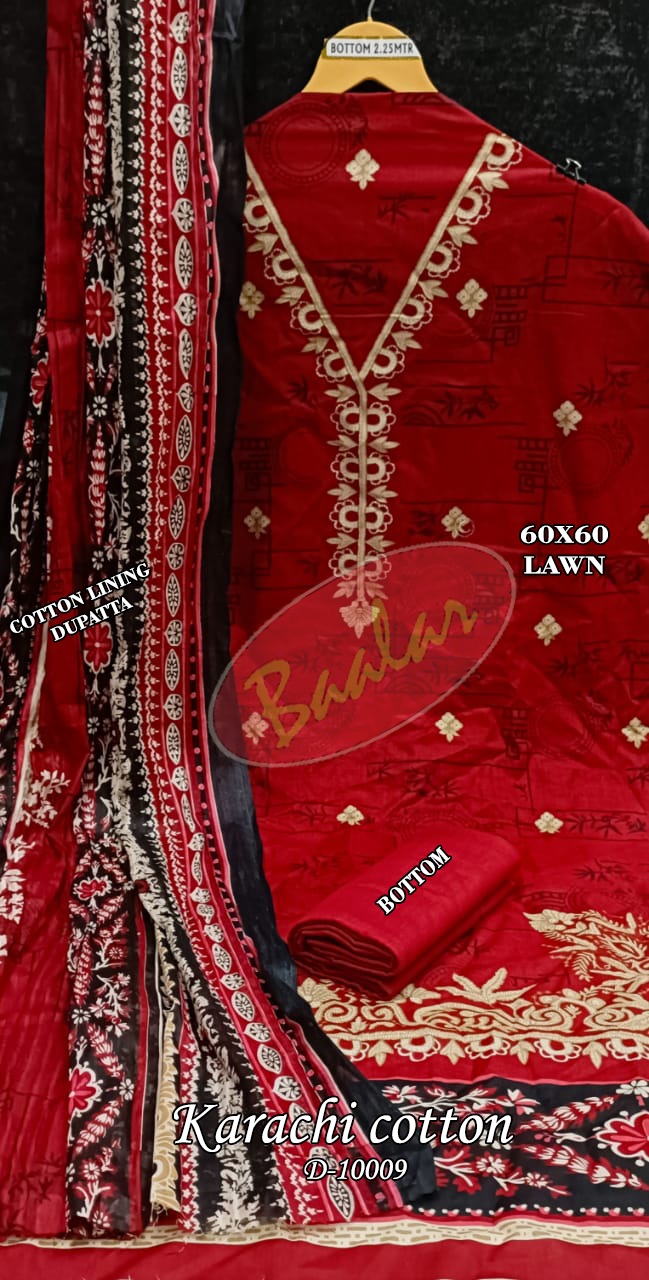 Baalar Karachi Cotton Vol 10 Cotton Lawn Printed Casual Wear Salwar Kmaeez