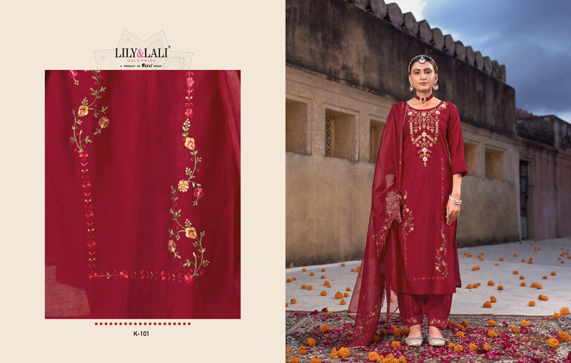 Lily And Lali Karwa Exclusive Viscose Embroidery Designer Fastival Suits Collection
