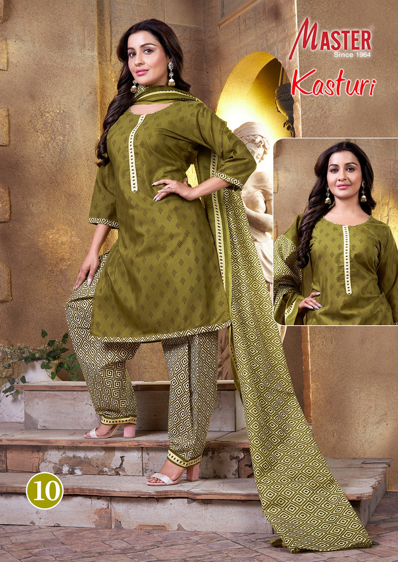 Master Kasturi Cotton Fancy Ready Made Patiyala Salwar Suits