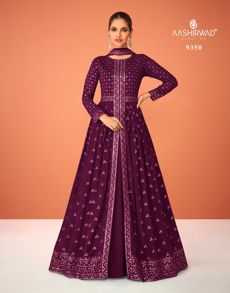 Aashirwad Creation Kasturi Real Georgette With Heavy Designer Ready Made Suits