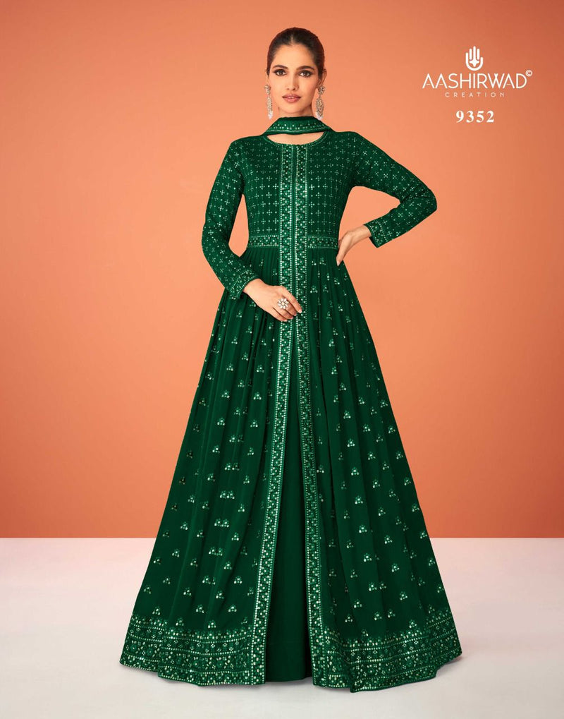Aashirwad Creation Kasturi Real Georgette With Heavy Designer Ready Made Suits