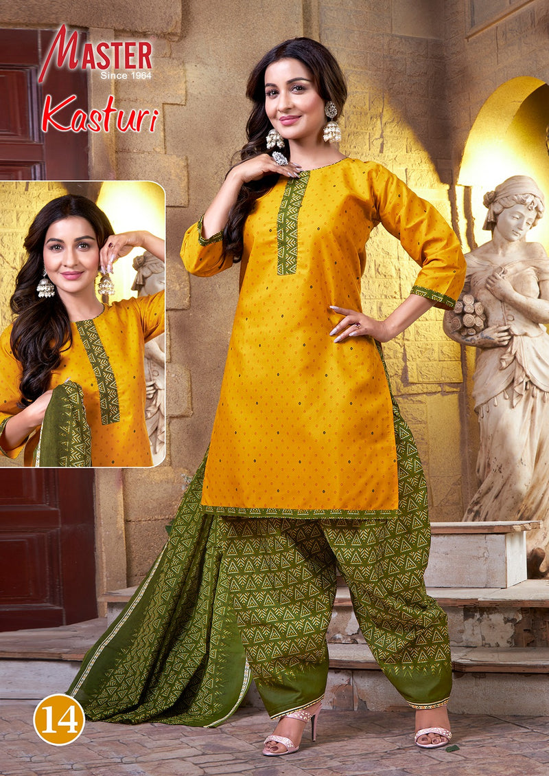 Master Kasturi Cotton Fancy Ready Made Patiyala Salwar Suits