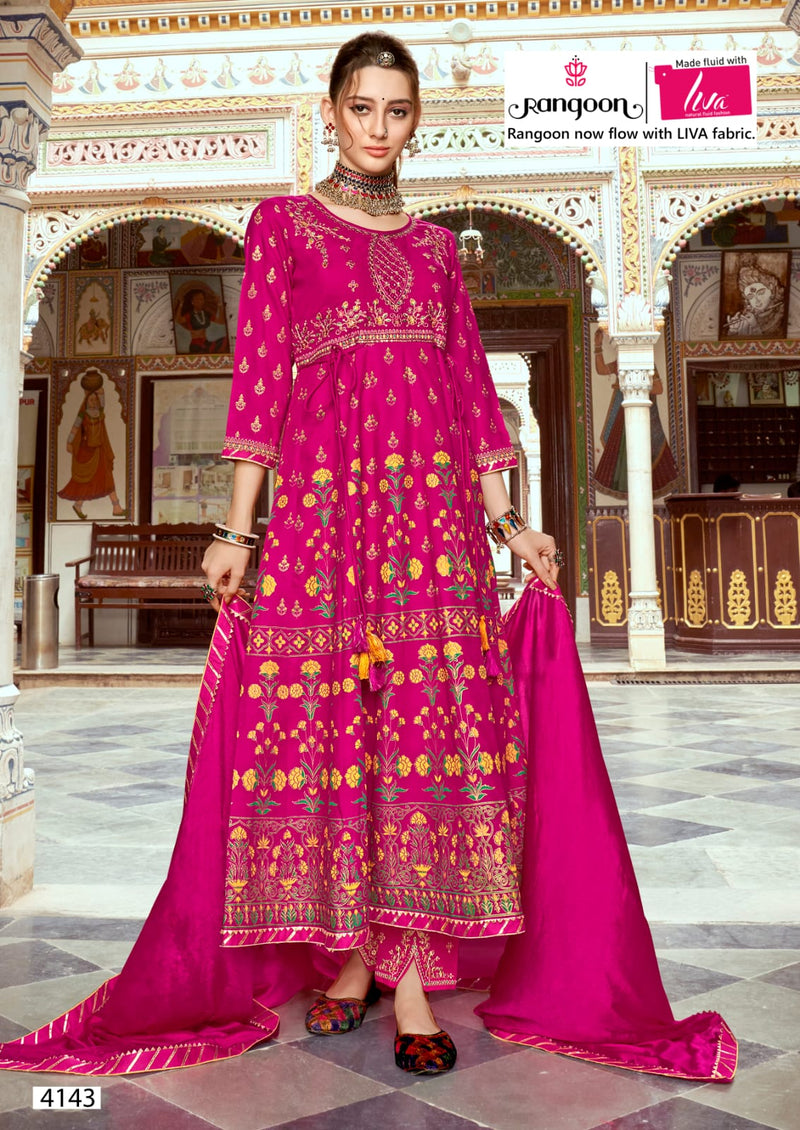 Rangoon Kasturi Vol 2 Rayon With Embroidery Work Salwar suit Collection