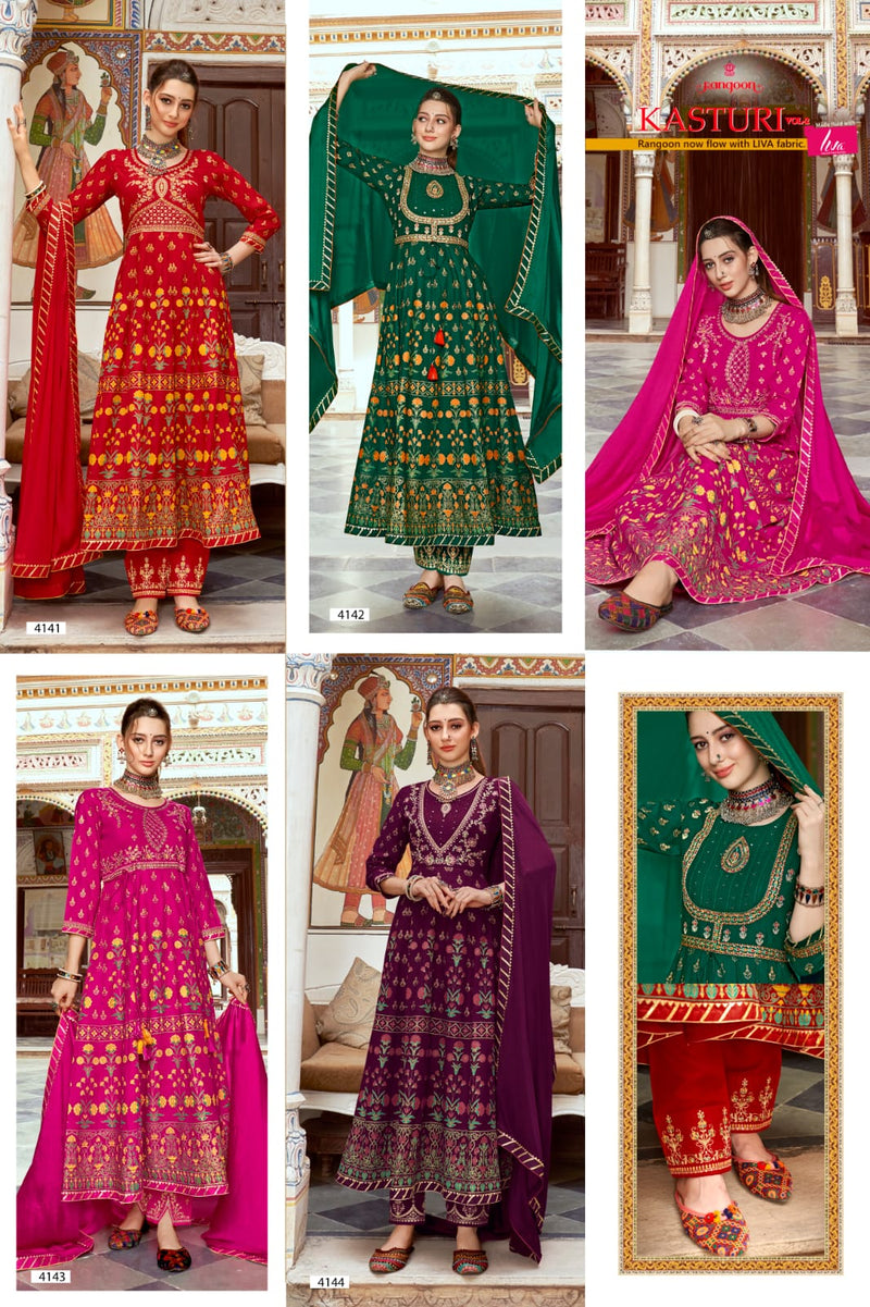 Rangoon Kasturi Vol 2 Rayon With Embroidery Work Salwar suit Collection
