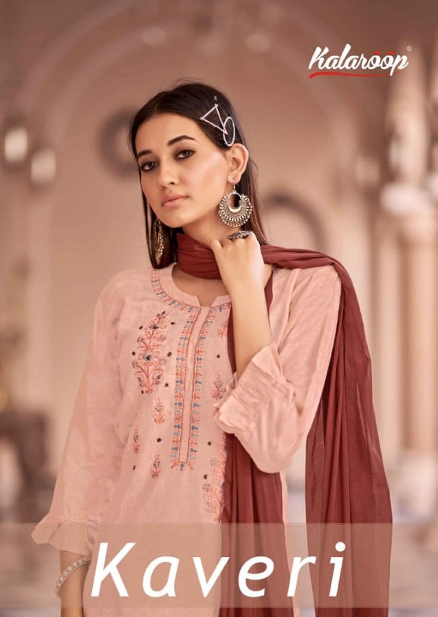 Kalaroop Kajree Fashion Kaveri Rayon With Fancy Hand Works Kurti Combo Set
