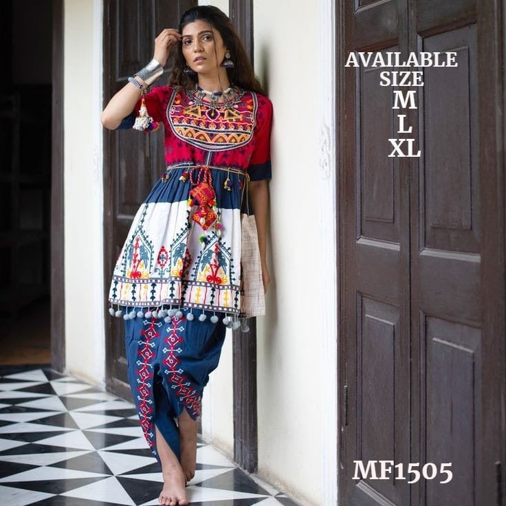 Mesmora Kath Putali Female Kedia Collection Colourful Embroidered Fancy Kedia With Tulip Pants