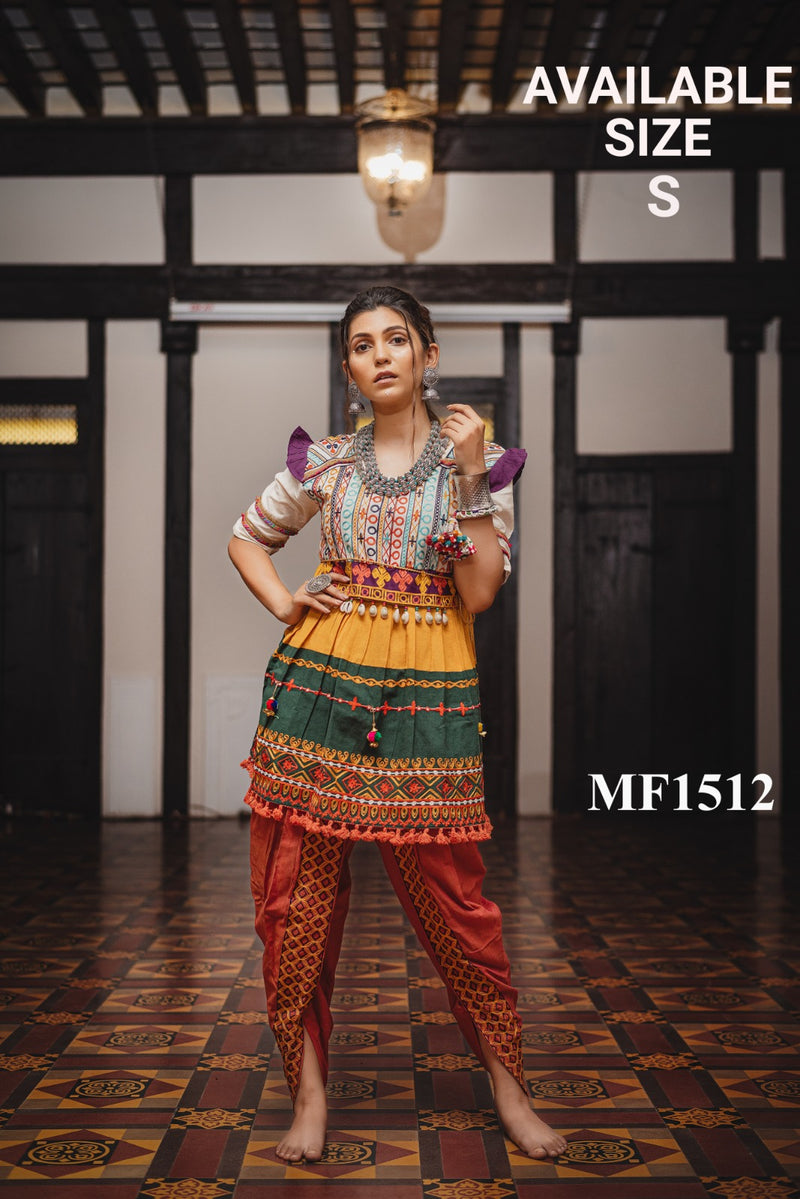 Mesmora Kath Putali Female Kedia Collection Colourful Embroidered Fancy Kedia With Tulip Pants