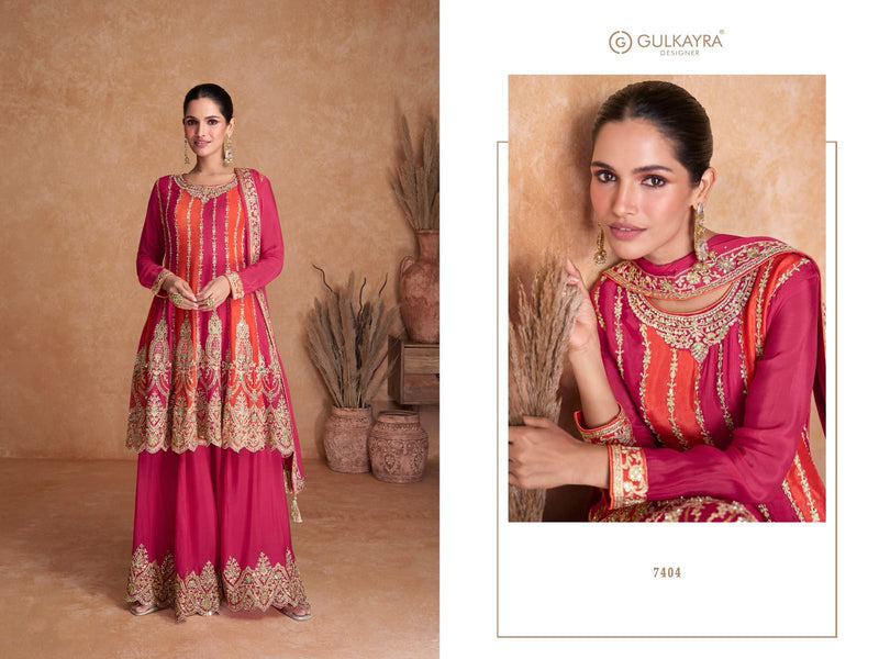 Gulkayra Designer Ketki Chinon Embroidery Work Wedding Wear Suit Collection