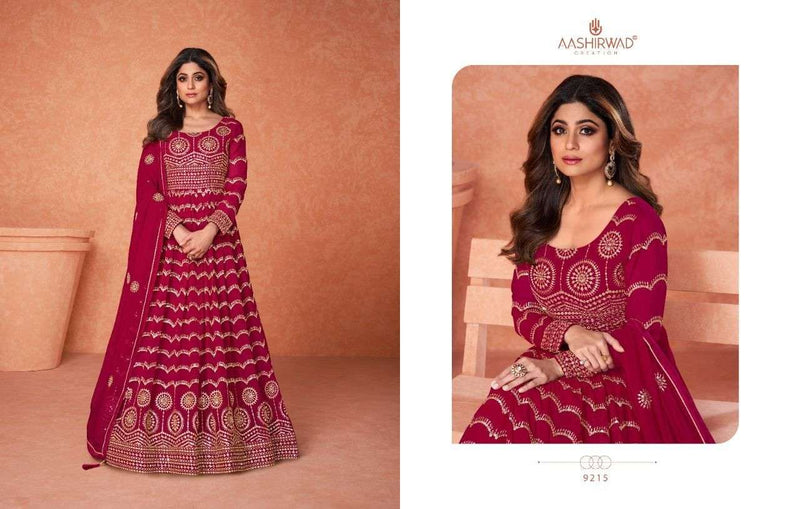 Aashirwad Creation Khaas Real Georgette Elegant Designer Ready Made Long Anarkali Suits