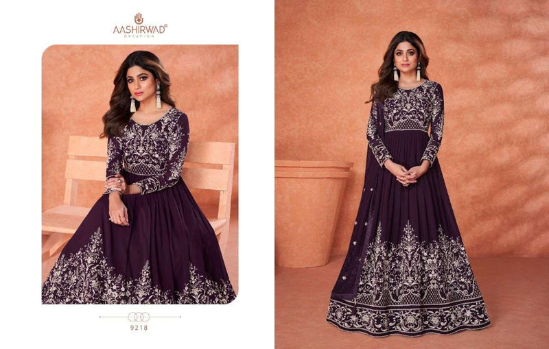 Aashirwad Creation Khaas Real Georgette Elegant Designer Ready Made Long Anarkali Suits