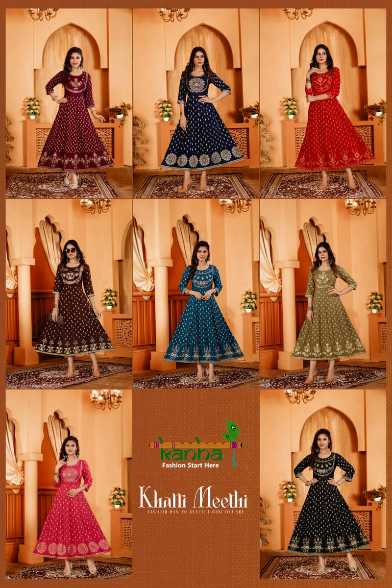 Kanha Khatti Meethi Fancy Designer Work Gown Style Kurtis