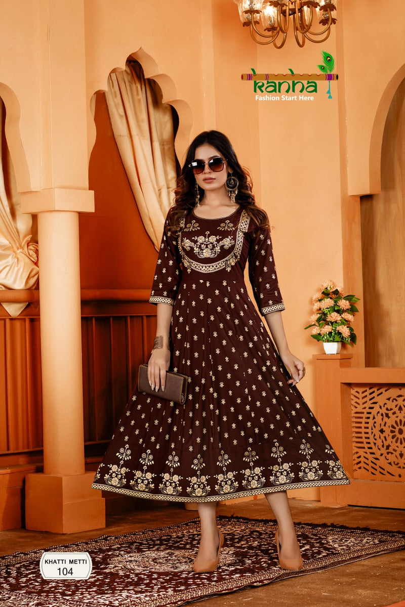Kanha Khatti Meethi Fancy Designer Work Gown Style Kurtis