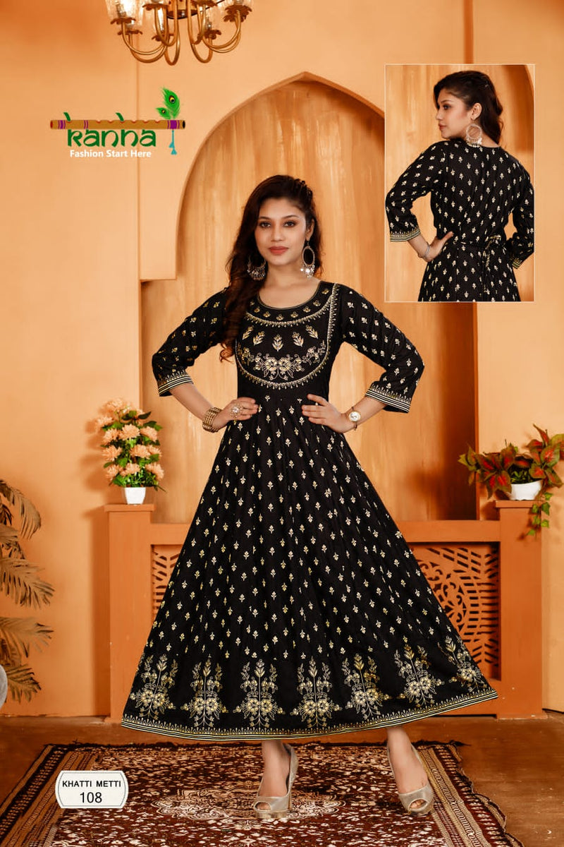 Kanha Khatti Meethi Fancy Designer Work Gown Style Kurtis