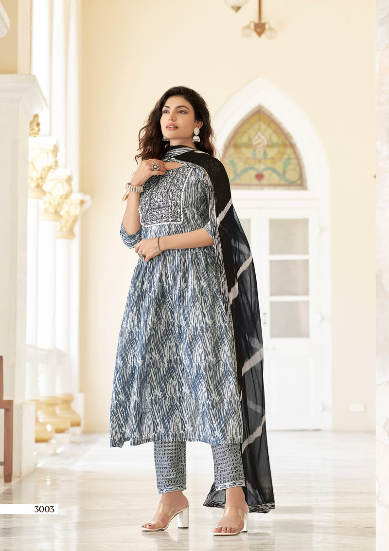Parra Studio Khoobsurat Vol 3 Muslin Print With Sequence Work Nayra Style Kurti Combo Set