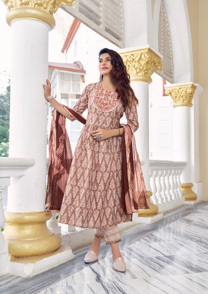 Parra Studio Khoobsurat Vol 3 Muslin Print With Sequence Work Nayra Style Kurti Combo Set