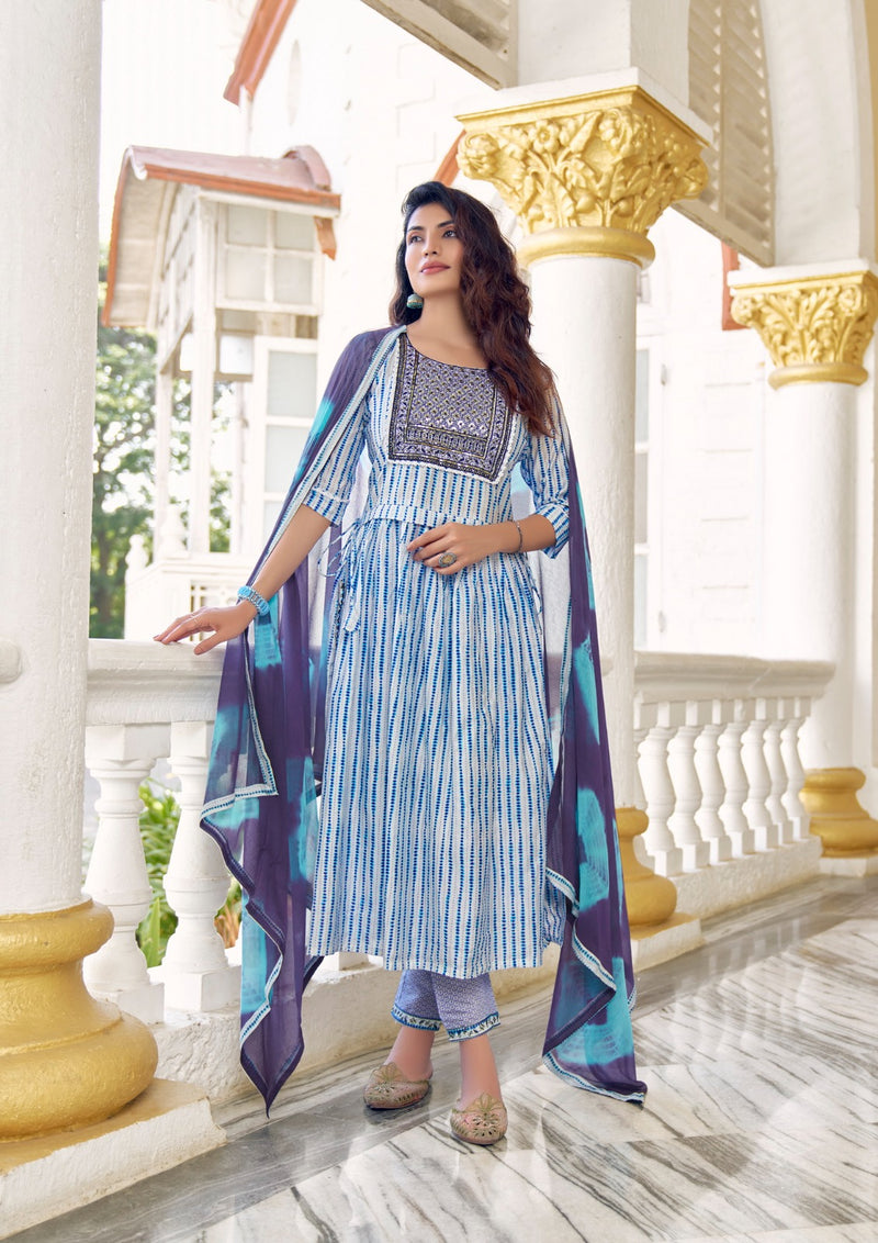 Parra Studio Khoobsurat Vol 3 Muslin Print With Sequence Work Nayra Style Kurti Combo Set