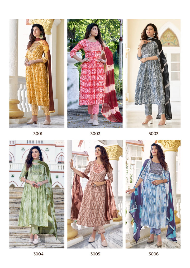 Parra Studio Khoobsurat Vol 3 Muslin Print With Sequence Work Nayra Style Kurti Combo Set