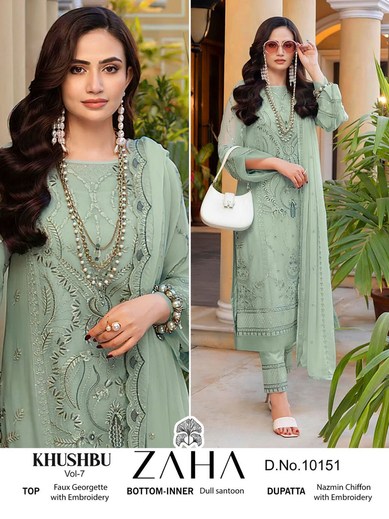 Zaha Khushbu Vol 7 Georgette With Heavy Embroidered Pakistani Suits