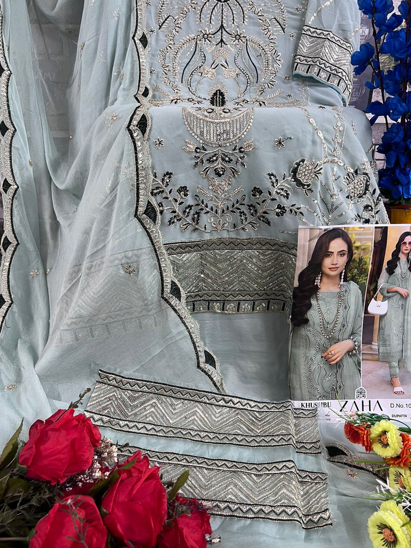 Zaha Khushbu Vol 7 Georgette With Heavy Embroidered Pakistani Suits