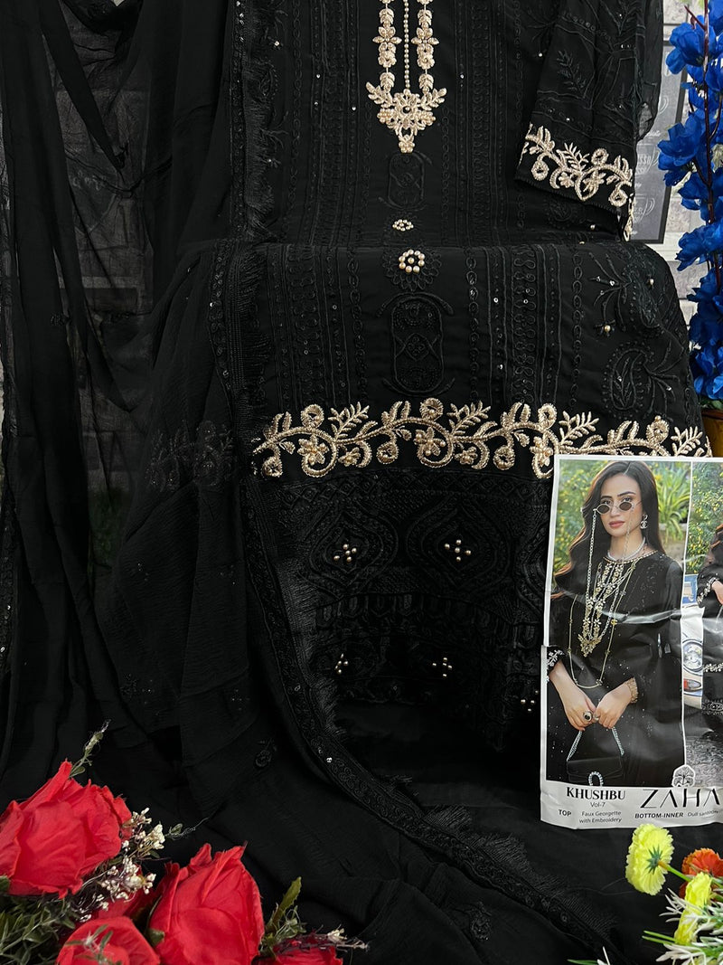 Zaha Khushbu Vol 7 Georgette With Heavy Embroidered Pakistani Suits