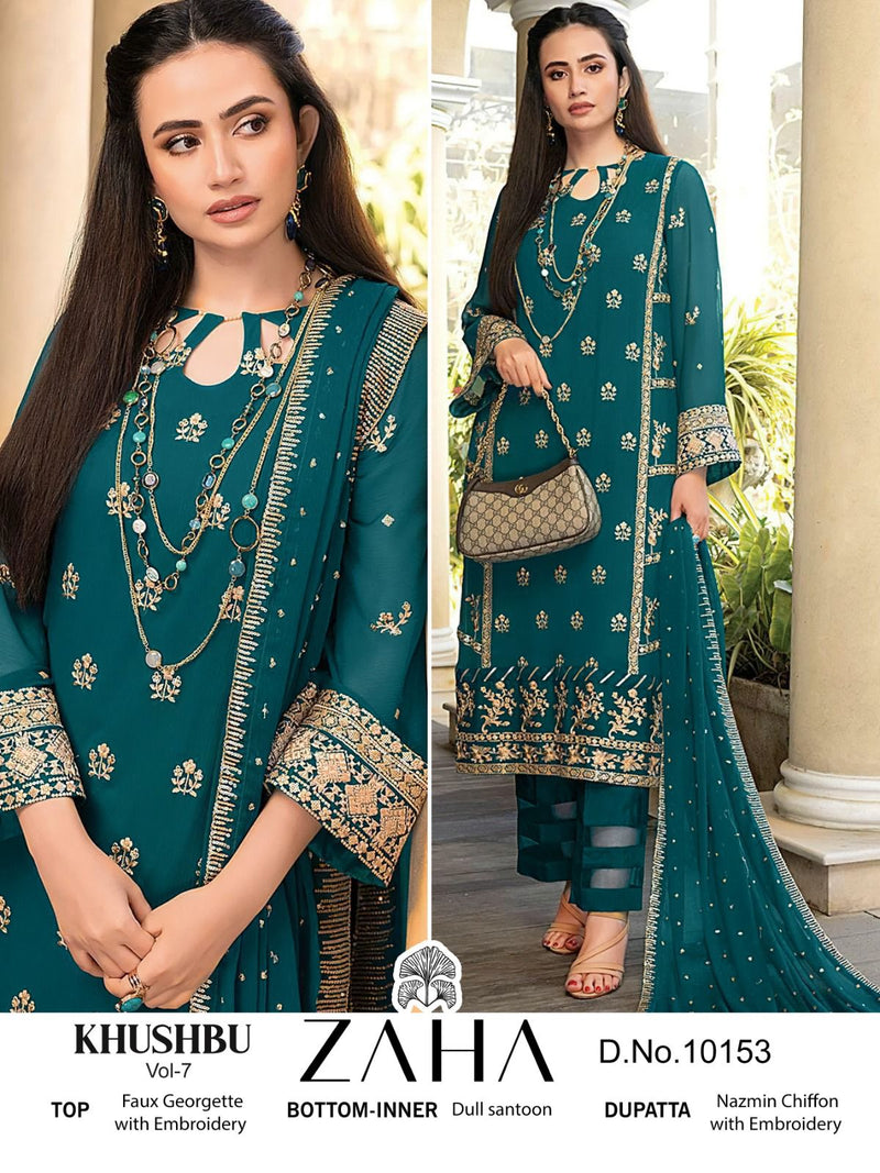 Zaha Khushbu Vol 7 Georgette With Heavy Embroidered Pakistani Suits