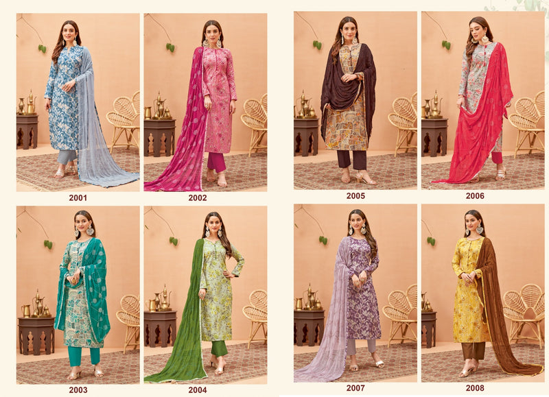 Suryajyoti Kiana Vol 2 Cambric Cotton Foil Print Designer Suits