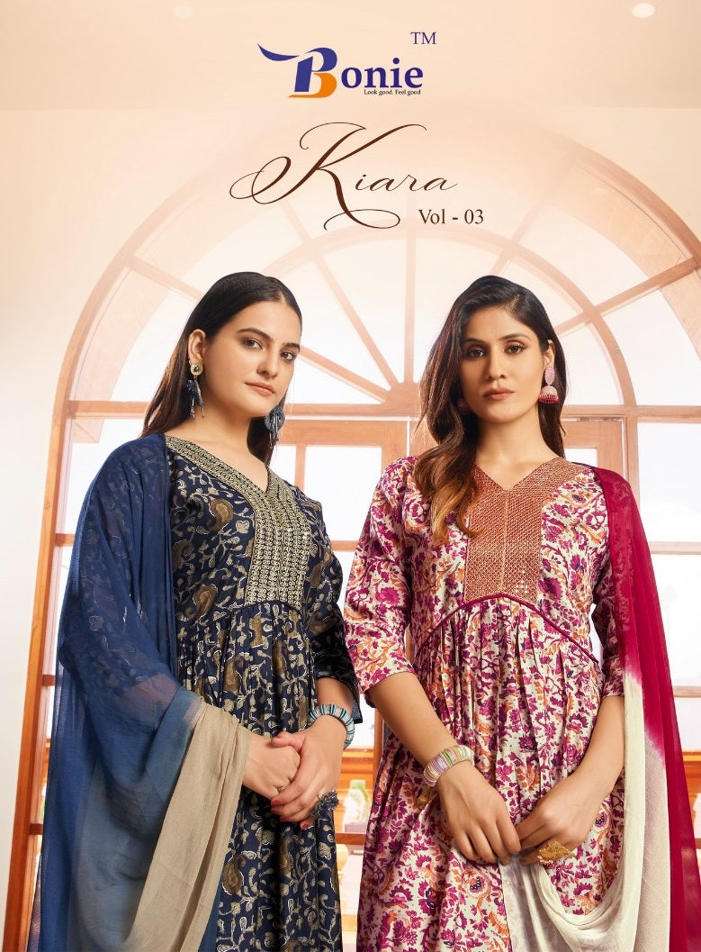 Bonie Kiara Chanderi Printed Naira Style Designer Kurti Collection