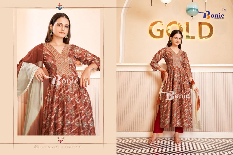 Bonie Kiara Chanderi Printed Naira Style Designer Kurti Collection