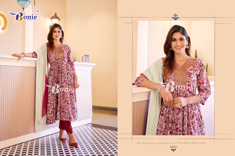 Bonie Kiara Chanderi Printed Naira Style Designer Kurti Collection
