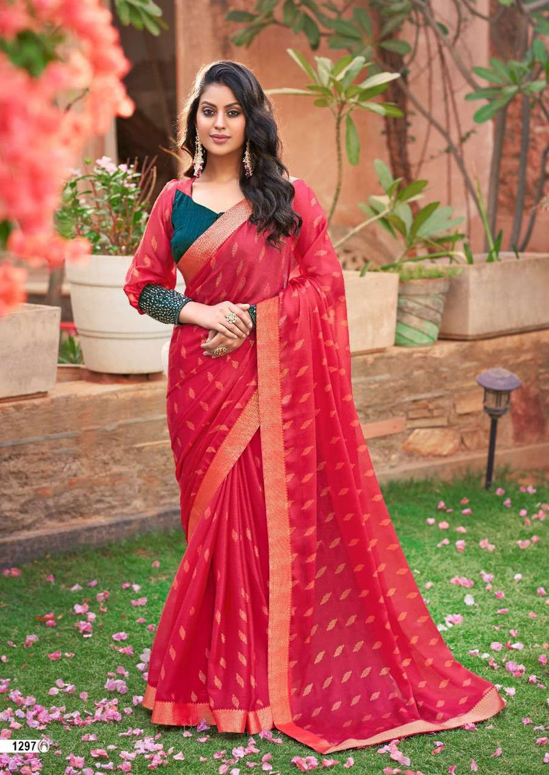 Kashvi Creation Kiara Moss With Smoke Print & Fancy Stone Work Blouse Pattern Sarees