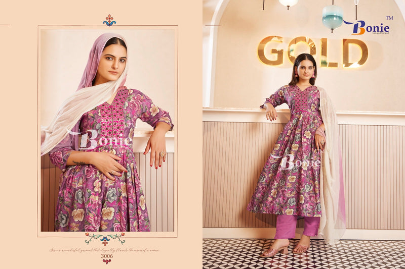 Bonie Kiara Chanderi Printed Naira Style Designer Kurti Collection
