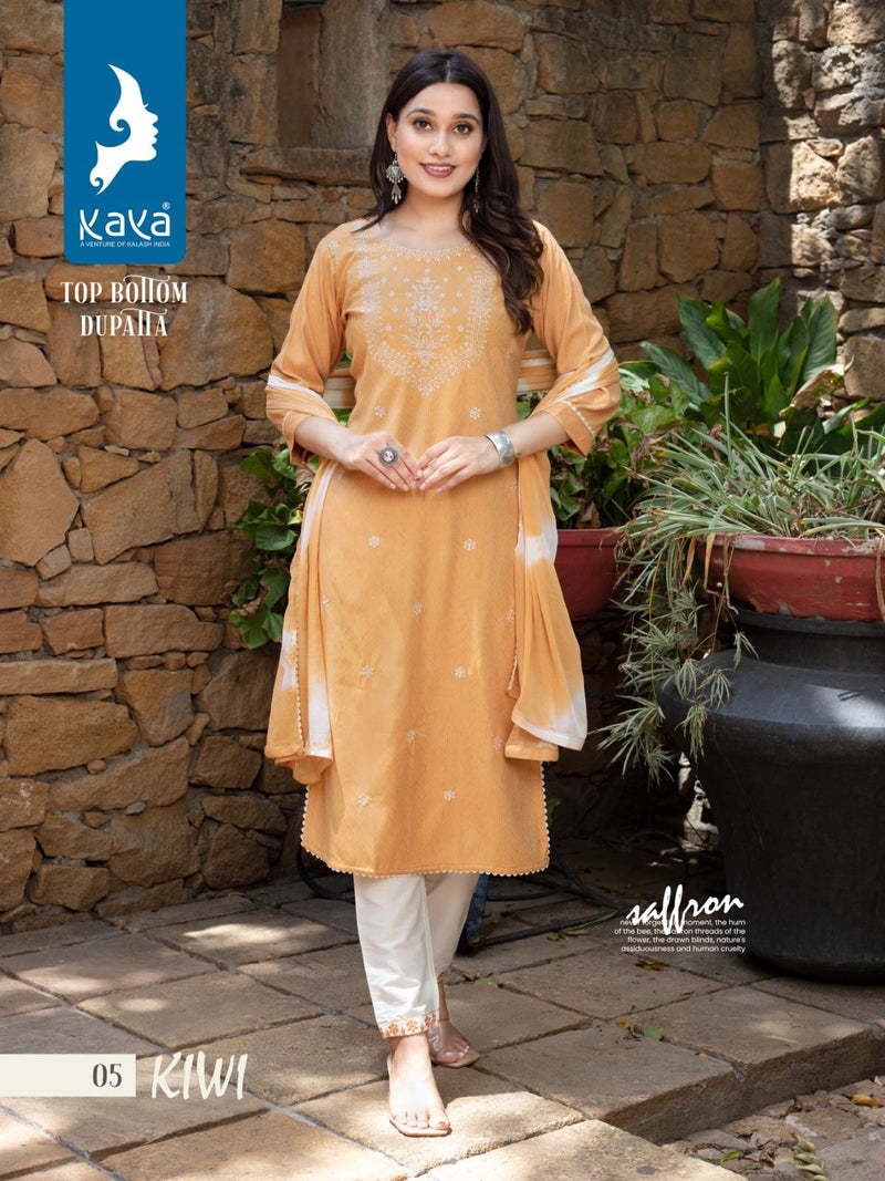 Kaya Kiwi Jacquard Fancy Sequence Work Designer Kurti Combo Set