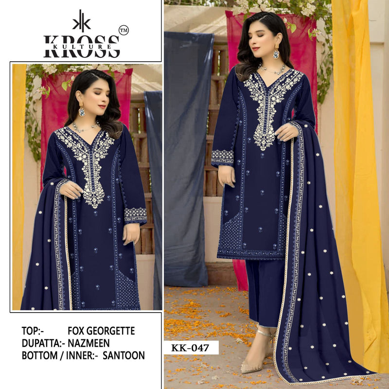 Kross Kulture KK 47 Georgette With Heavy Embroidery Work Designer Suits
