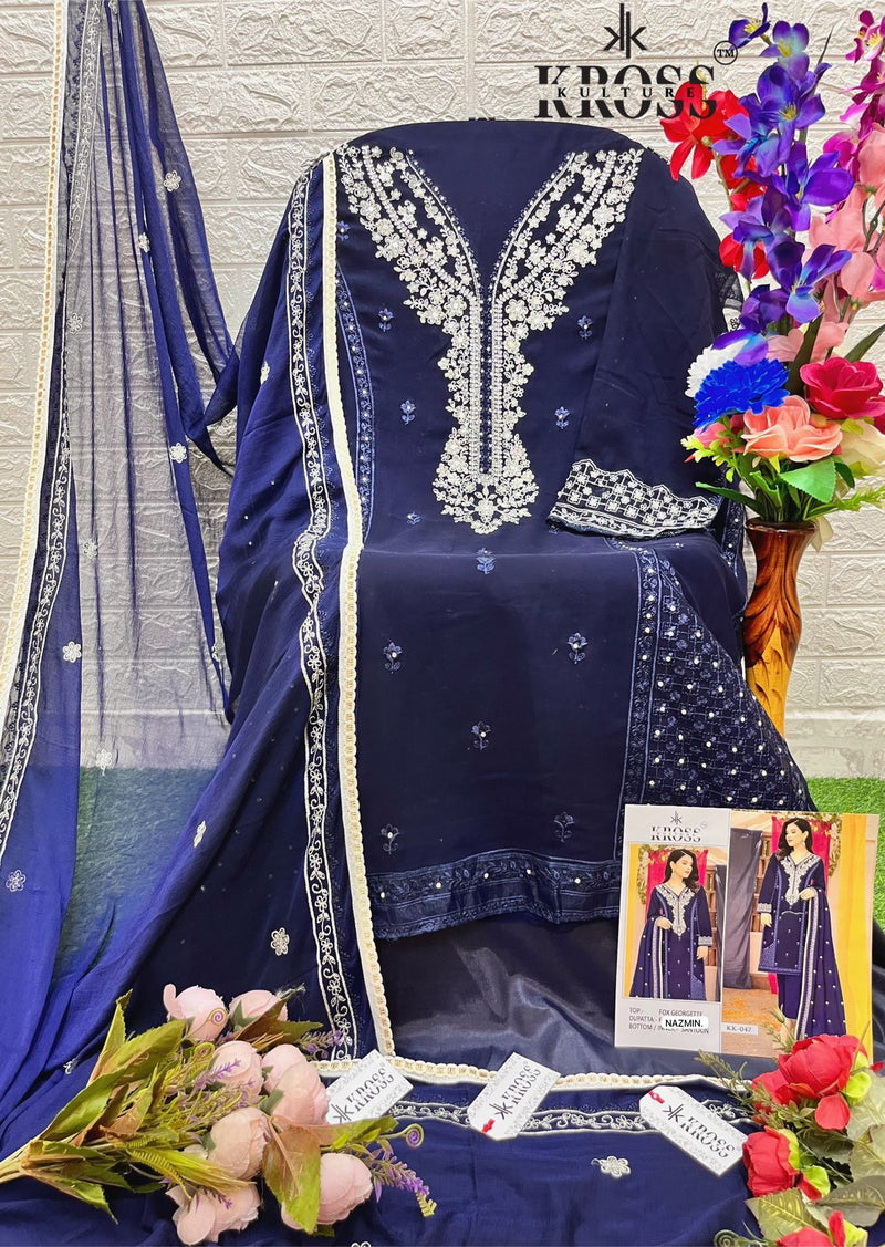 Kross Kulture KK 47 Georgette With Heavy Embroidery Work Designer Suits