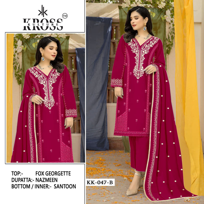 Kross Kulture KK 47 Georgette With Heavy Embroidery Work Designer Suits
