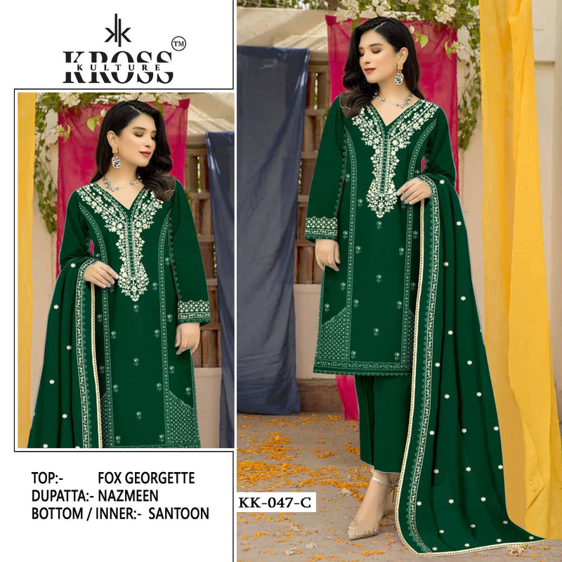 Kross Kulture KK 47 Georgette With Heavy Embroidery Work Designer Suits