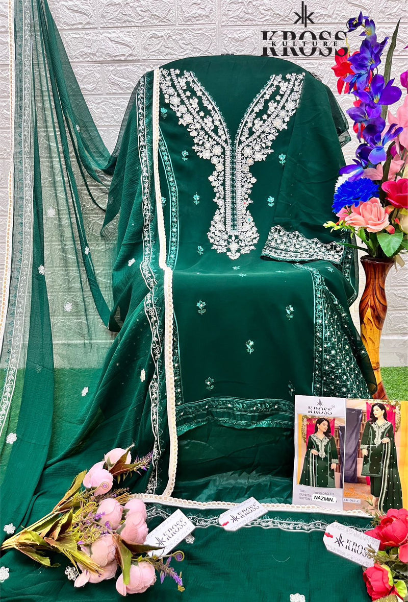 Kross Kulture KK 47 Georgette With Heavy Embroidery Work Designer Suits