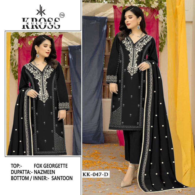 Kross Kulture KK 47 Georgette With Heavy Embroidery Work Designer Suits