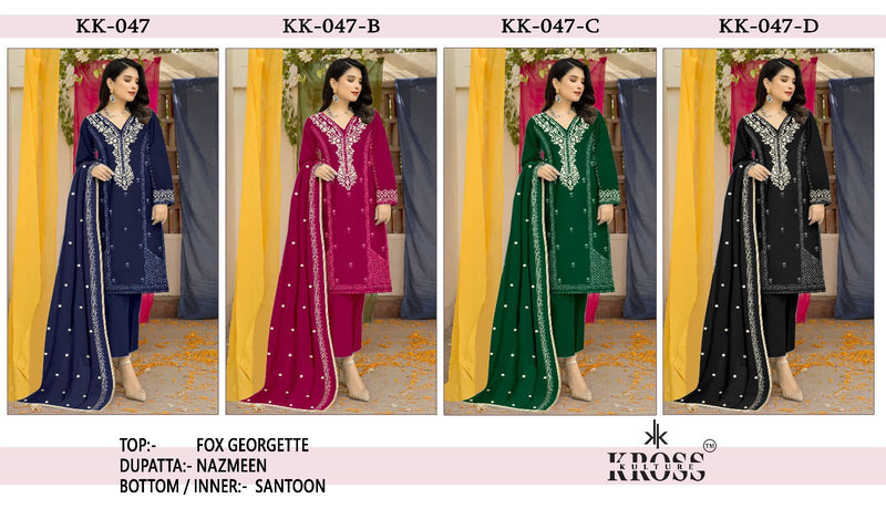 Kross Kulture KK 47 Georgette With Heavy Embroidery Work Designer Suits