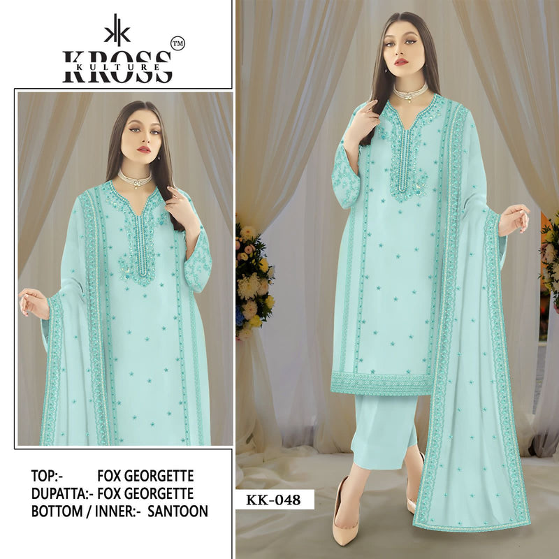 Kross Kulture Kk 48 Georgette With Embroidery Work Pakistani Suits