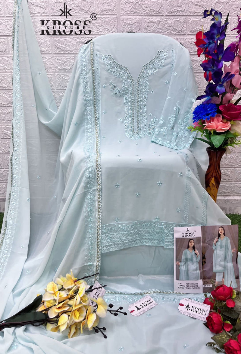 Kross Kulture Kk 48 Georgette With Embroidery Work Pakistani Suits