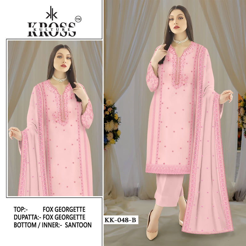 Kross Kulture Kk 48 Georgette With Embroidery Work Pakistani Suits