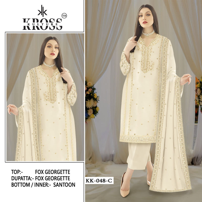 Kross Kulture Kk 48 Georgette With Embroidery Work Pakistani Suits
