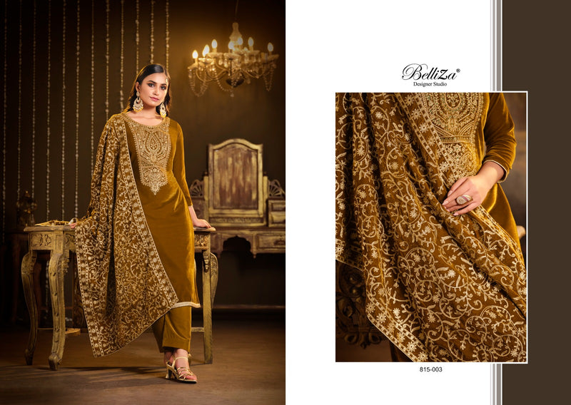 Belliza Designer Studio Kohinoor Velvet Heavy Embroidery Designer Suit